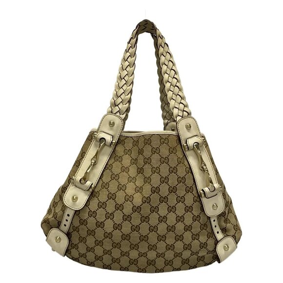 Auth GUCCI GG Pattern, Horse Bit 162900 Dark Brown Beige Cream Jacquard Leather - Picture 3 of 16